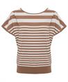 BeOne gestreifter Pullover mit 2 Ausschnitten