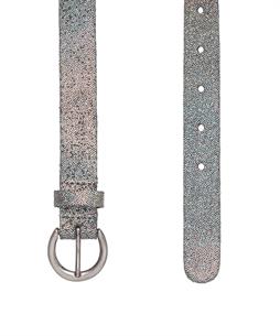 BeOne Gürtel Leder metallisch Beluga