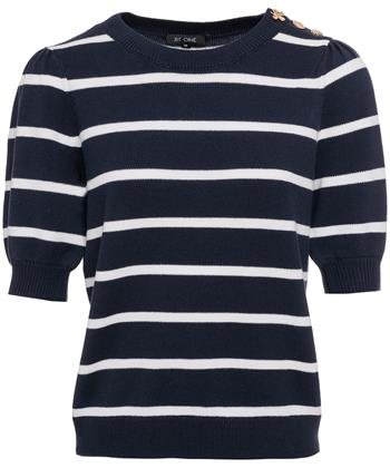 BeOne Pullover Puffärmeln Streifen