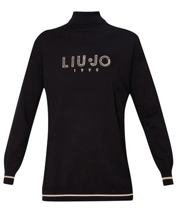 Liu Jo Rollkragenpullover mit strassbesetztem Logo